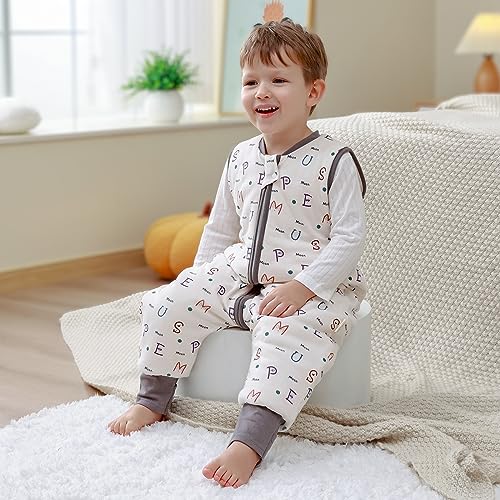 MIKAFEN Baby Winter Sleeping Bag with Feet,Cotton Kids Sleeping Bag 2.5Tog with Legs, Alphabet 80cm/18-36months - Image 3