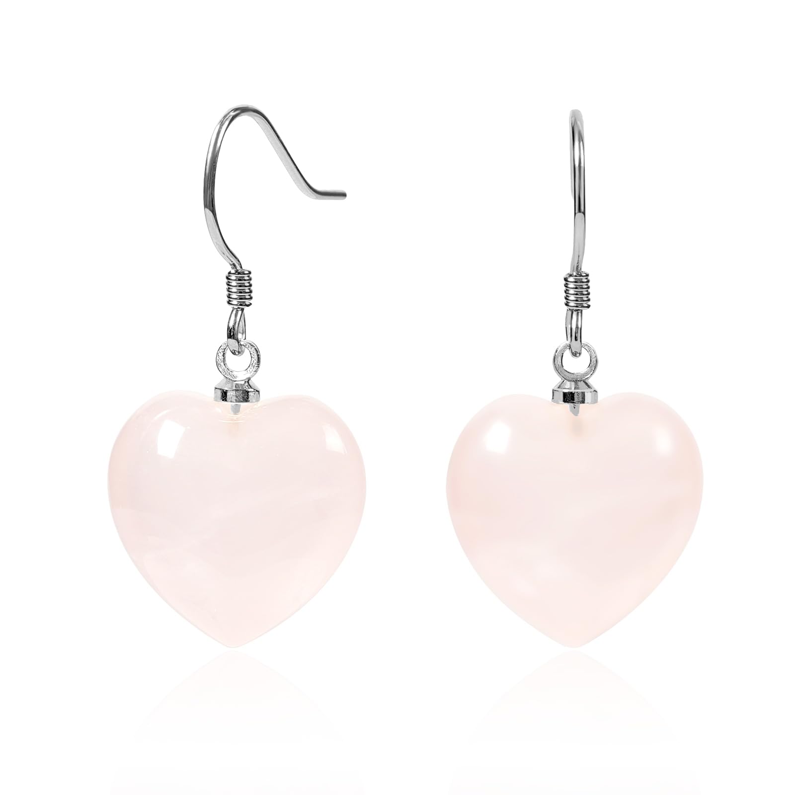 TaYolnFaSo Herz-Edelstein-Ohrringe aus 925er-Sterlingsilber, 18 Karat vergoldet, Herz-Stein-Tropfenohrringe, Naturstein-Schmuck, Valentinstagsgeschenk für Frauen