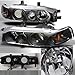1990-1993 Honda Accord Projector Headlights Black