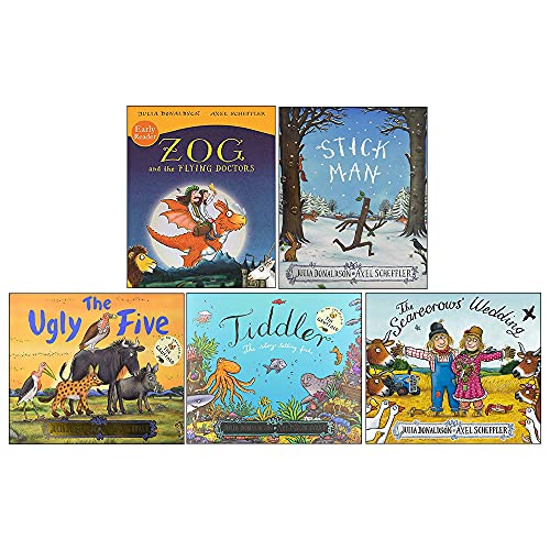 Julia Donaldson 5 Books Collection Set(Zog and the Flying Doctors, Stick Man, The Scarecrows' Wedding, Tiddler, The Ugly Five)