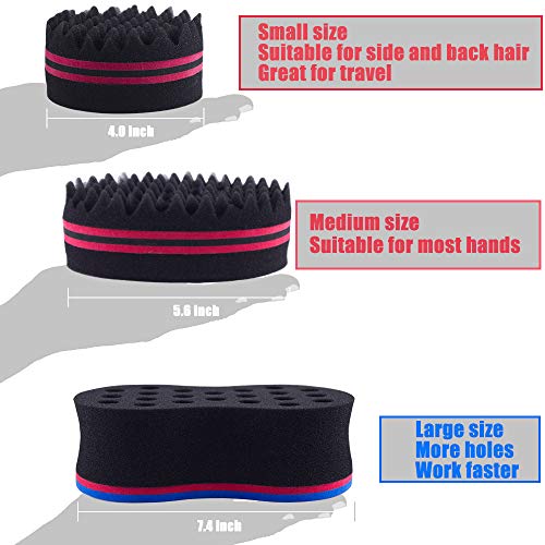 Worgate Magic Twist Brush Afro Hair Sponge For Men And Women Magic Barbers Natural Hair Sponge Big And Small Holes Waves Large Foam Style Sponge 10 16Mm… #TOP2