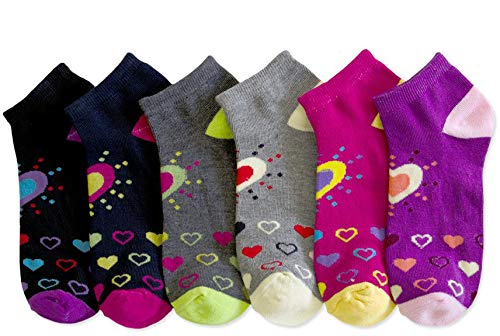 ToBeInStyle Pack of 6 Printed & Solid Low Cut Ankle Socks - Kid’s & Adults - Main Image