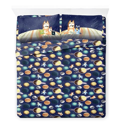 Image of Jay Franco Kids Comforter Set Includes Sheets and Pillow Covers - Soft and Cozy Bed Set for Stylish Room Decor, Blue - Bluey & Bingo, 7 Piece Full