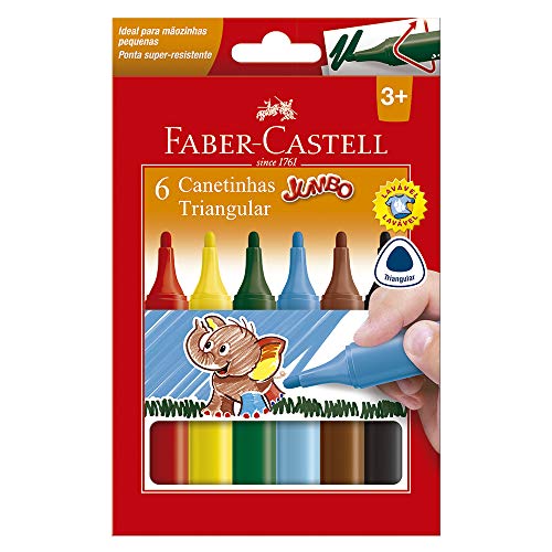 Canetinha Hidrográfica, Faber-Castell, Jumbo, 15.0206J, 6 Cores