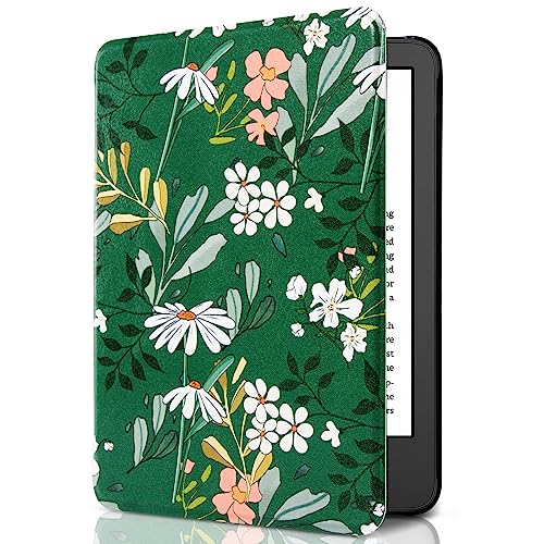 Image of CoBak Case for All New 6 Inch E-Reader 2024 and 2022 (11 Generation) - PU Leather Smart Cover, Auto Sleep and Wake, not Compatible with Kobo Clara.Floral Harmony