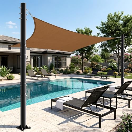 Cofiyard 2 Pack Shade Sail Poles, 10 FT Heavy Duty Sun...