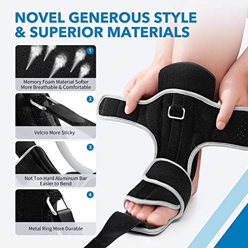 Mkay Upgraded Plantar Fasciitis Night Splint Adjustable Plantar Fasciitis Brace With Support Plate | Night Splint For Plantar Fasciitis Women Men Achilles Tendonitis Relief Foot Drop Heel Pain Black #TOP3