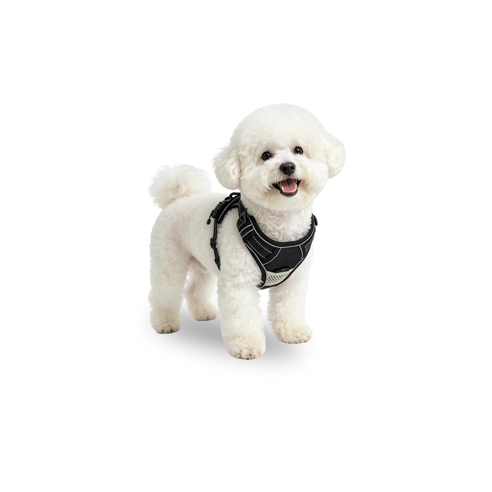 Dog Harness Small Dog, No Pull Dog Harness with Front Clip, Reflective Anti Pull dog harnesses, No Choke Pet Vest with Skin-Friendly Handle & Breathable Mesh, Black, S