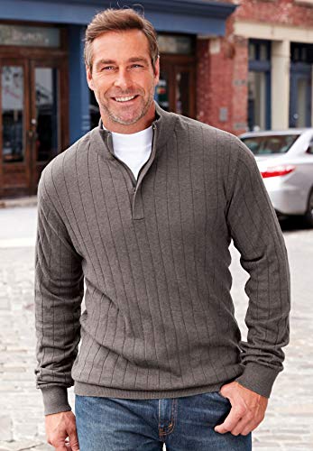 KingSize Men's Big & Tall Quarter Zip Mock Neck Lightweight Sweater4