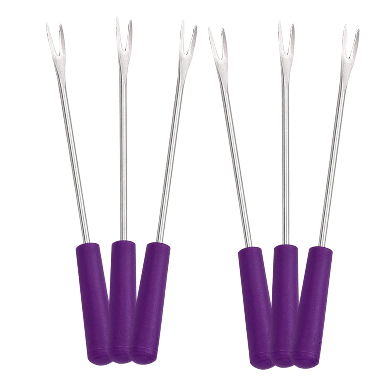 STOBAZA 6pcs Reusable Fruit Forks for Cheese Chocolate Dipping Bbq Picnics Ergonomic Design for Portable Skewers for Desserts Snacks