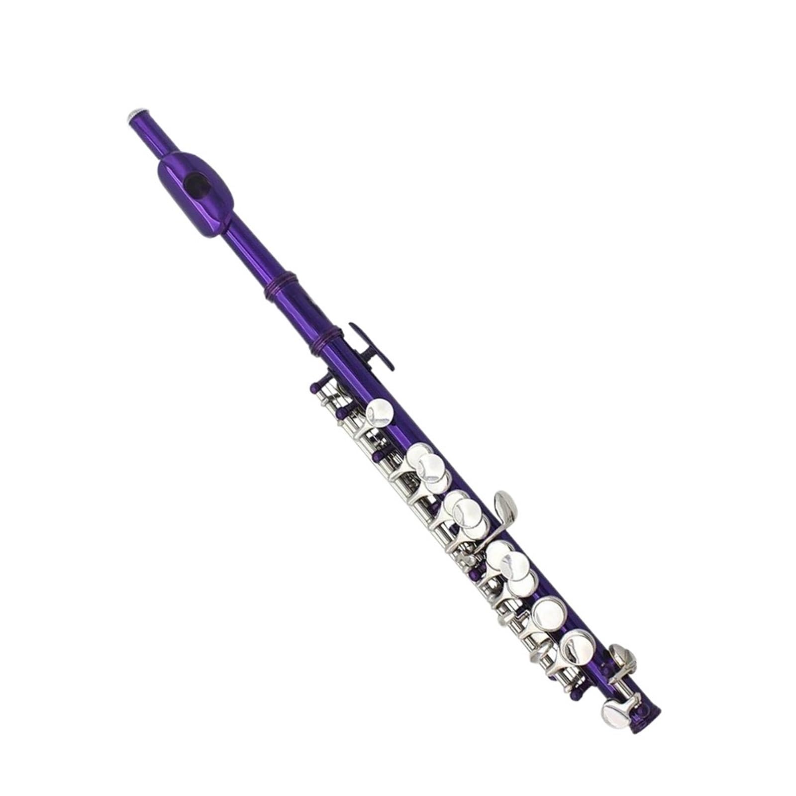16 otworowy flet typu piccolo z klawiszem E fioletowy półdługi biały miedziany ze skórzanym pudełkiem akcesoria do instrumentów muzycznych profesjonal Flet