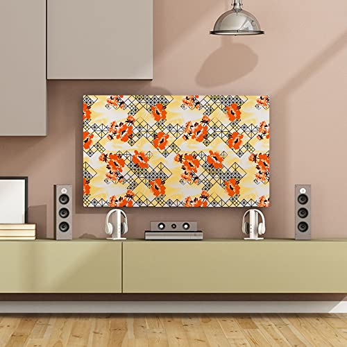 Image of Glassiano Marigold Dustproof Printed 58 inch LED TV Cover Screen Protector Compatible for All Models, Print 33
