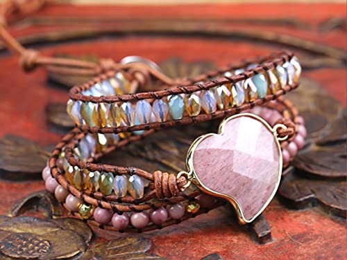 Image of Boho Stone Wrap Bracelet for Women,Turquoise Beaded Bracelet Jewelry Gift
