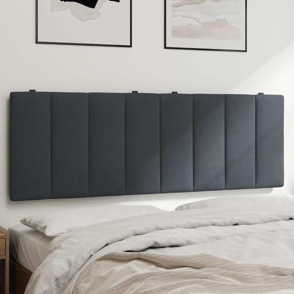 vidaXL Kopfteil Kissen Hanko, Kopfteilkissen mit Linien-Design, Bett Kopfkissen mit Klettverschlüssen auf Rückseite, Kopfteilpolster Kopfpolster, Hellgrau 120cm Samt