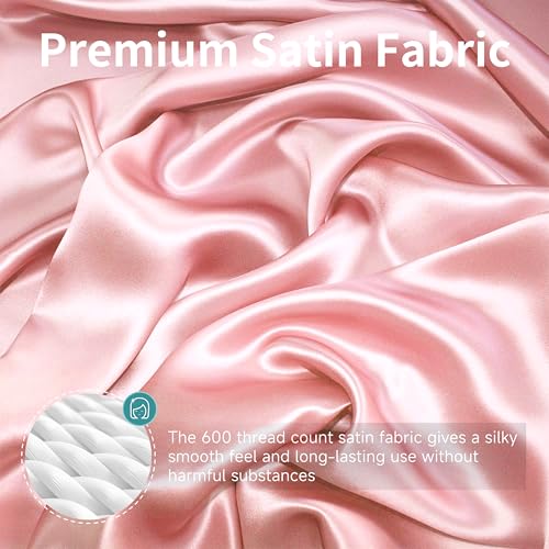 Image of 2 Pack Satin Crib Sheets Girl, Silky Baby Sheet 52''x28''x8'' Great for Sensitive Hair, Fitted Toddler Bed Cover (Pink & Purple)