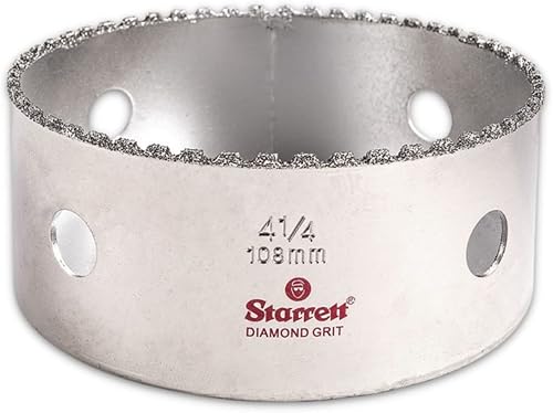 Miniatura 63 de Starrett Sierra de agujero de grano de diamante, ideal para perforar agujeros de diámetro pequeño, diámetro de 4-1/8 pulgadas, profundidad de corte