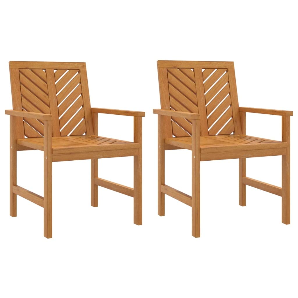 Chaise de jardin acacia lot de 2 fauteuils extérieurs empilables pour balcon et terrasse