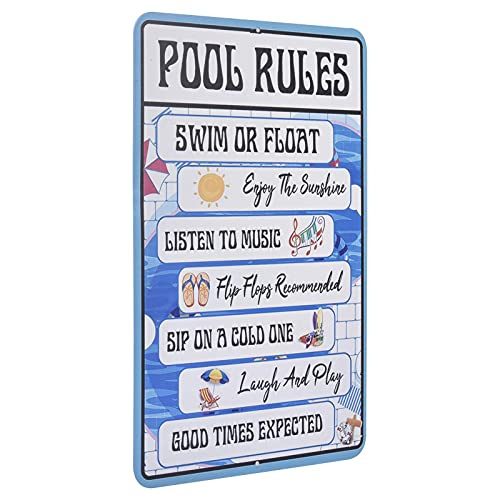 Sinalização de Piscinas,Palavras Placas de Metal para Piscina - Sinais de decoração de piscinas inte