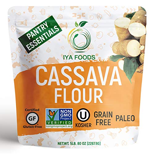 Iya Foods Premium Cassava Flour 5 lb. bags, Plant-Based, Grain-Free, Certified Gluten-Free, Kosher