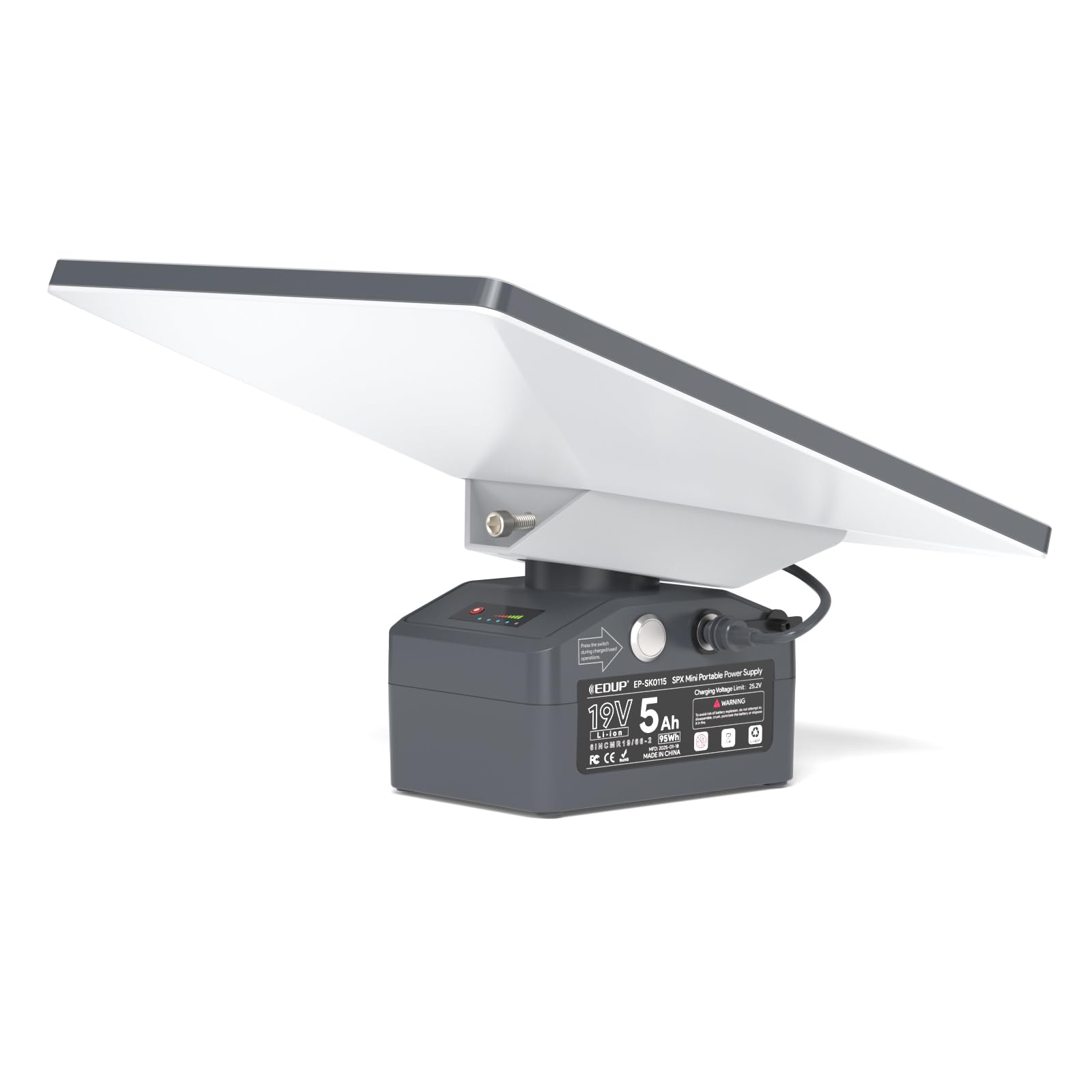 QUIDDITY Starlink Mini Battery Pack, 95Wh Portable Power Supply for Starlink Mini, IP65 Waterproof, 19V/5Ah with DC 25.2V/3A Power Adapter, Mounting