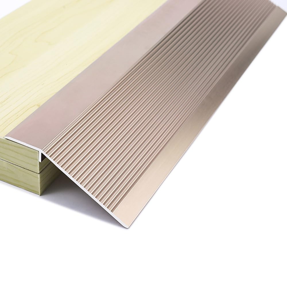SKINCATE Floor Transition Strip Aluminum, Cuttable Threshold Ramp Drop High 10-50mm, Carpet/Wood/Tile Threshold Reducer, Seam Binder Entry Ramp(Purple Gold)
