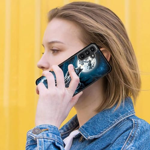 Coque Galaxy A35 5G loup lune, l'accessoire idéal pour vos aventures