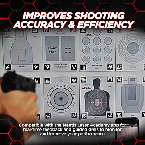 Image of Mantis Laser Academy Smart Targets | 15 Dry Fire Laser Targets for Target Practice & Dry Fire Training | Automatic Detection & Scoring with the Laser Academy App