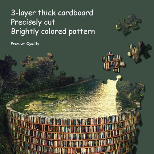 Jigsaw Puzzles for Adults,1000 Piece Puzzles for Adults,Bookshelf Canal Puzzle, Book Library, Mother's Day Christmas Birthday Puzzles Gift for MOM Women & Men - Image 3