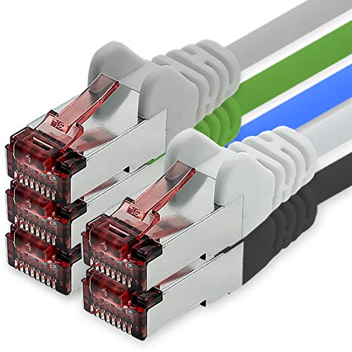 1CONN Cat6 Network Cable 5 x 1m Color 5-2 Ethernet Cable Lankabel Cat6 Lan Network Cable Sftp Pimf Patch Cable 1000 Mbit s