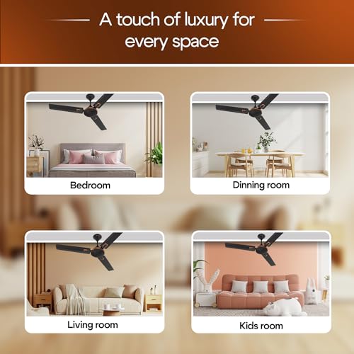 Image of Polycab Aereo Prime 1200mm Star Rated, High Air Delivery Ceiling Fan For Home |100% Copper, 2 years warranty【Smoke Brown】