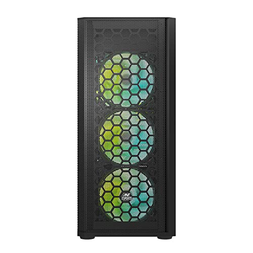 Image of Ant Esports 250 Air Mid- Tower Computer Case /Gaming Cabinet - Black | Support - ATX, M-ATX, ITX | Pre-Installed 3 x 120mm Front Fans