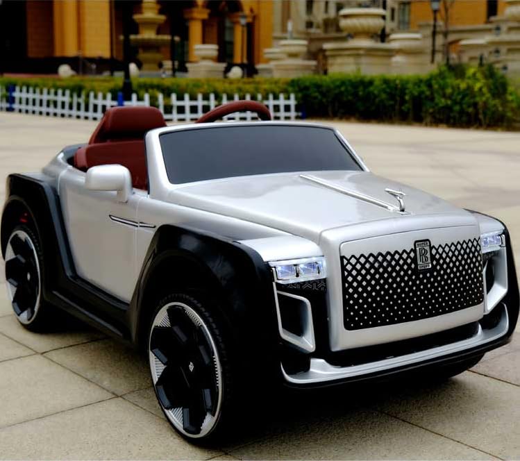 12V Rolls Royce LT-928 Rechargeable Battery Operated Ride On Car for Kids with Remote Control (Silver)