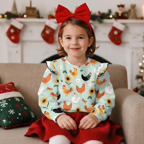 Toddler Baby Girls Sweatshirts Crewneck Cute Ruffle Kids Casual Pullover Sweatshirt Fashion Loose Long Sleeve Tops3