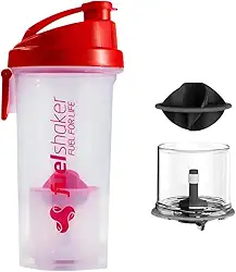 Garrafa 500ml Coqueteleira Shakeira compartimento dose whey BCAA pré-treino |DEPARTAMENT STORE (VERMELHO)