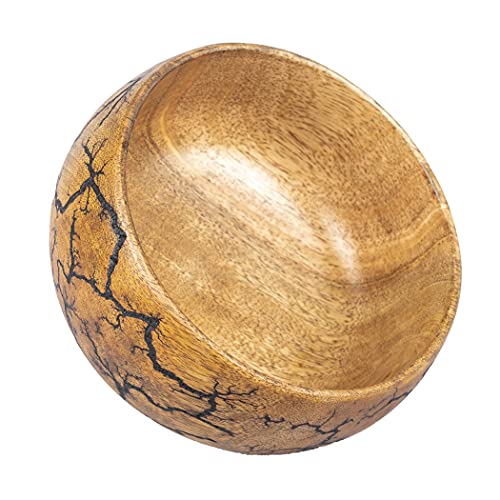 Gocraft Fractal Burn Wood Bowl, Decorative Bowl Small, 6" Diameter X 3" Height, Single Bowl #TOP2