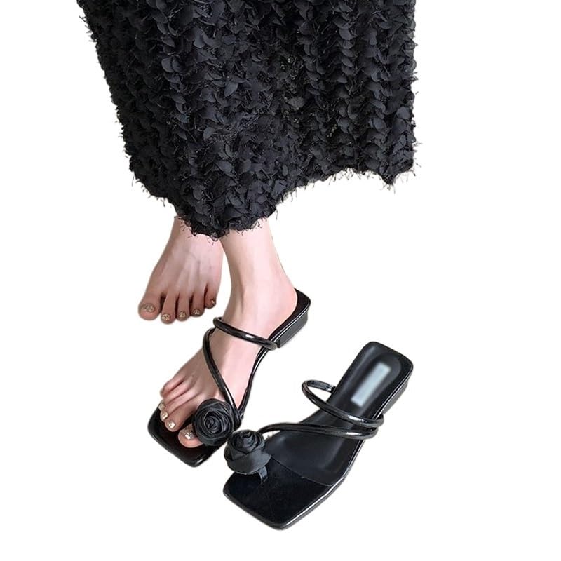 Flower Toe Sandals for Women Wearing Two Pairs of Sandals Beach Shoes(37)3