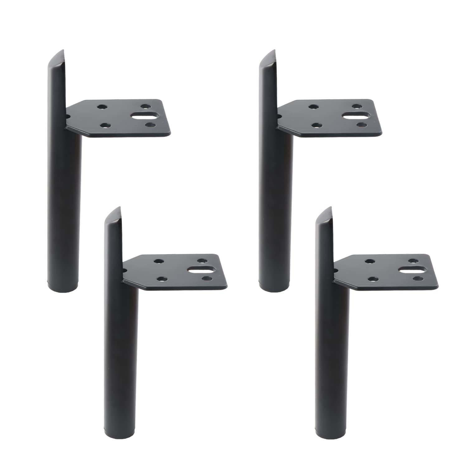 Osring Modern Furniture Legs 5 Inch Metal Furniture Table Leg Black, Steel Side-Mounted Sofa Cabinet Feet Set of 4, Also for Home Coffee Table Feet DIY Replacement