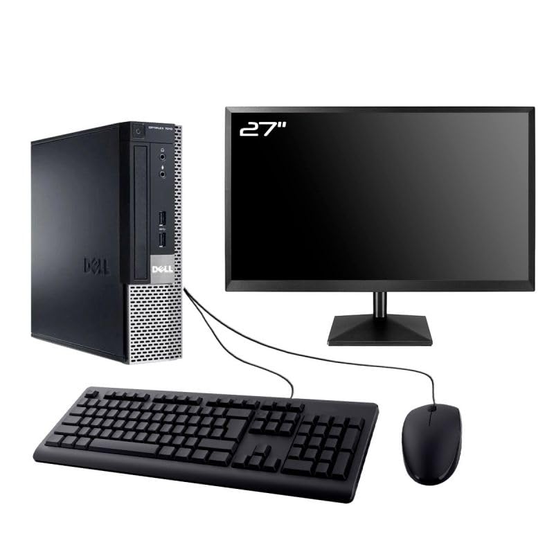 PC Dell Optiplex 7010 USFF Intel Core I5-3470 3.2 Ghz (6 MB), 8 GB DDR3, SSD 2 TB Senza unità ottica, Cle USB Wifi Windows 11 Tastiera + Mouse + Display da 27(Marca e modello secondo arrivi). 12 mesi.
