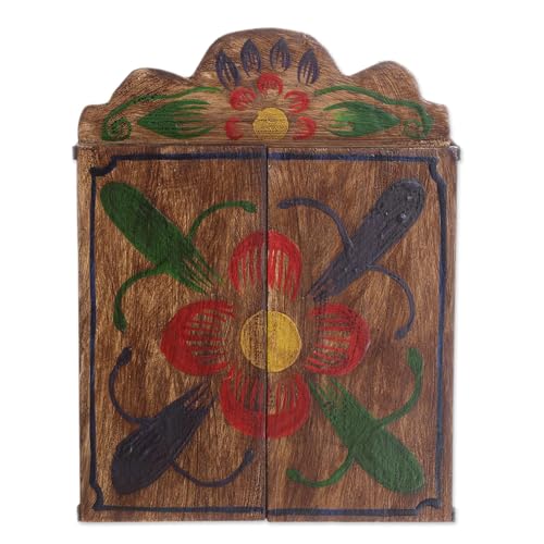 NOVICA Multicolor Wood Folk Art Sculpture, 11.0