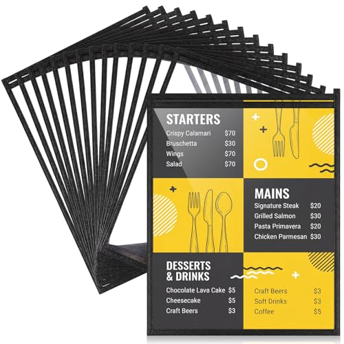 50 Pcs Menu Covers Bulk 8.5 x 11 Inch Single Page Menus Cover
