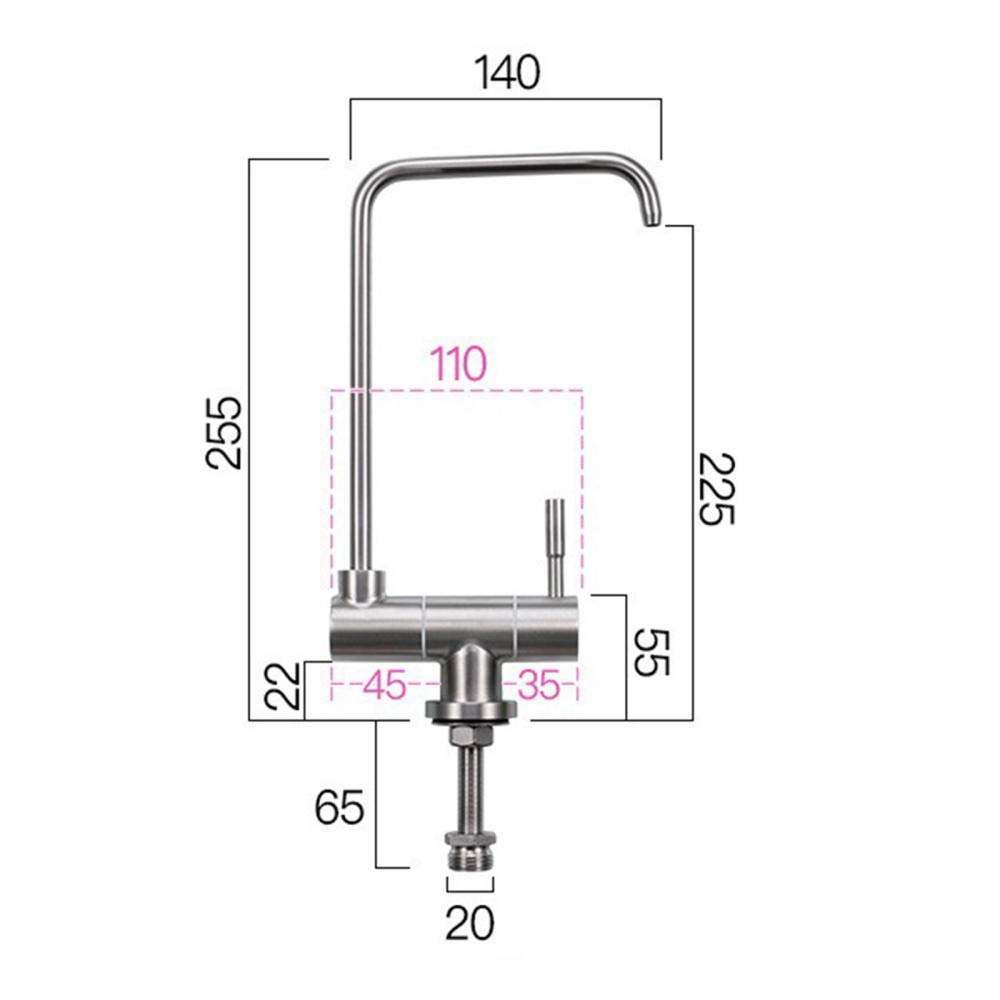 s 1/4 '' Filtro de Agua Potable de ósmosis Cocina Grifo de Agua Pura de Acero Inoxidable Grifo Plegable de Dibujo Recto para Beber-b Household faucets