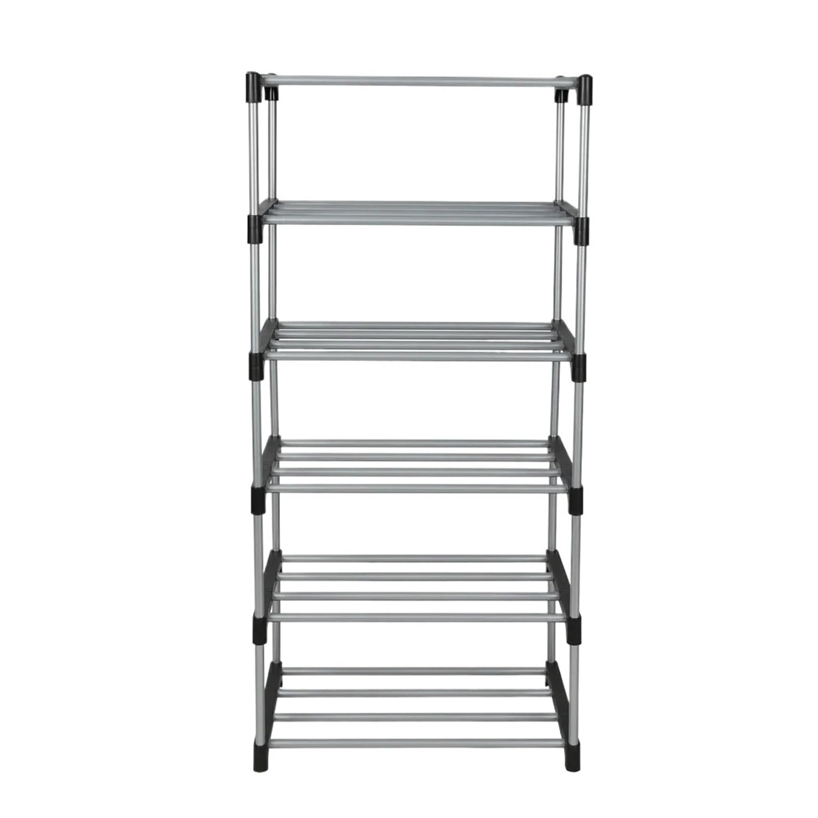 XILEUDUOD Shoe Organizer For Entryway 6 Tier Shoe Rack Storage Solution Stackable Metal Pipes Plastic Connectors Organize Shoes Entryway Closet