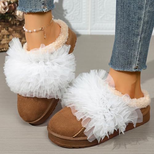 Fuzzy Slippers for Women Men Cozy Warm Shoes Outdoor Faux Fur Lined Winter House Shoes Suede Sandals Slides2