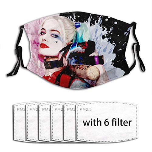 Preisvergleich Produktbild gshihuainingxianshekush Harley Quinn Unisex Winddichter Mundschutz Waschbarer Staub für Outdoor-Sportarten Laufen Radfahren