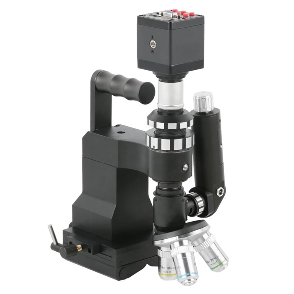 Microscope Handheld Portable Metallurgical Microscope 100X 200X 400X Polarizing Microscope for Metal Alloys Ceramics Surface Observation(3.5X-90X 38MP A)