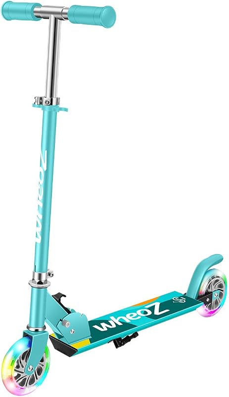 wheoZ Gyermek Roller LED Világító Kerekekkel - Összecsukható Alumínium Városi Roller 3 Magasságban, 3-8 Éves Fiúknak és Lányoknak