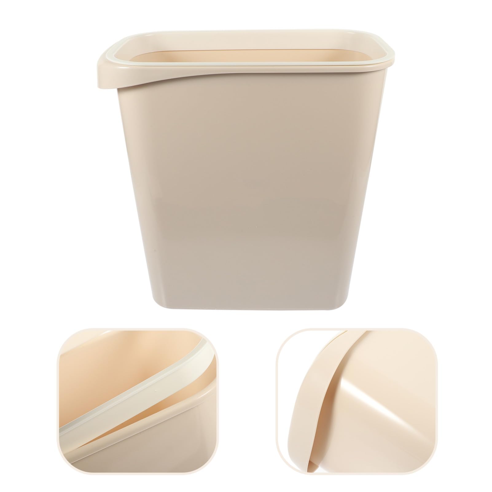 Bidone Portarifiuti Stretto in Plastica Beige per Uffici e Laboratori