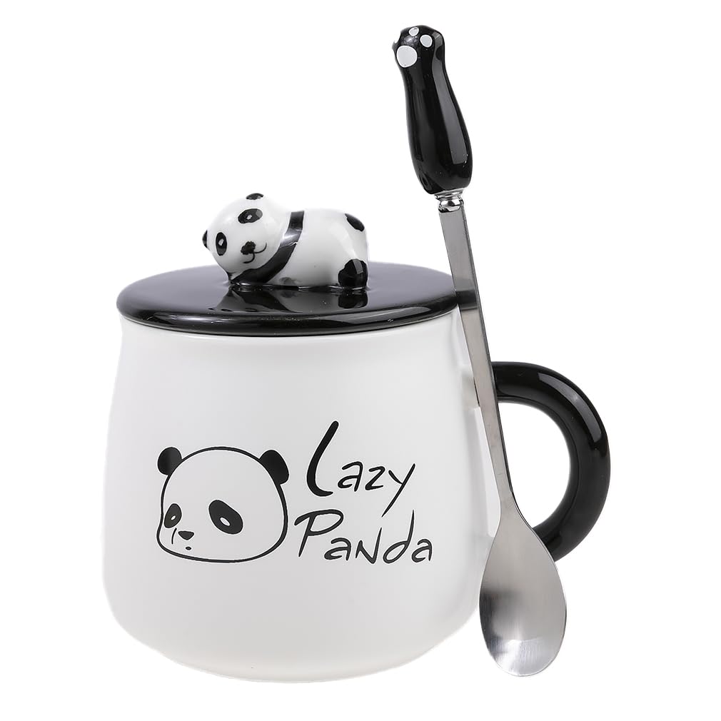 lachineuse Panda Collection Cup with Lid and Spoon Capacity:
