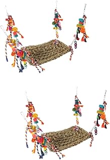Ipetboom 2 Pçs Brinquedo Papagaio Pássaros Brinquedos Escalada Brinquedos Hamster Rede Rede Pássaro Escalada Tapete Rede Papagaio Brinquedos Mastigar Rede Papagaio Rede Multifuncional Para