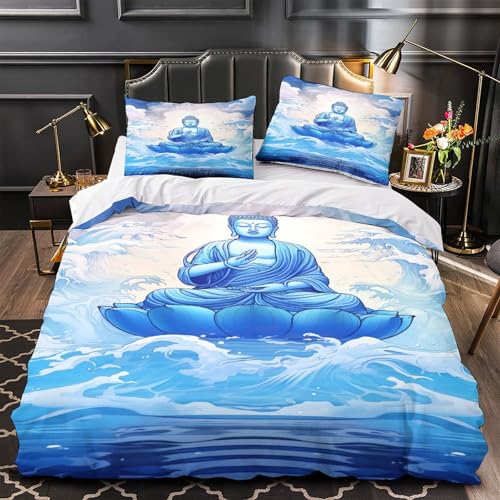 Housse de couette Bouddha hypoallergénique pour un lit simple sans pli